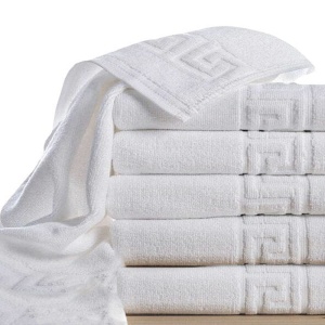 Set 5 Prosoape 70x130 cm Bumbac 500 g/mp Bordura Greceasca, Alb - Img 2