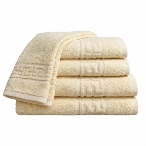 Set 5 Prosoape 70x130 cm Bumbac 500 g/mp Bordura Greceasca, Bej