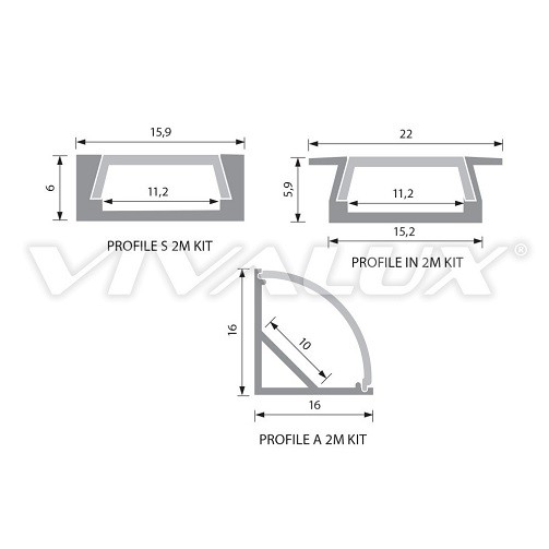 Profil Led Ncastrat Tip In M Aluminiu Lungime M