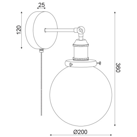 APLICA ACA LIGHTING OD90681BR METAL ALAMA STICLA E27