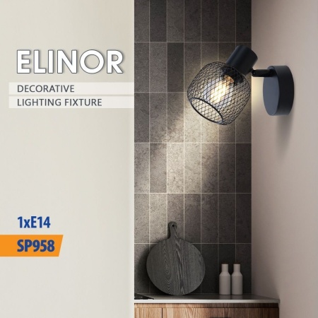 Aplică Spot orientabil VIVALUX ELINOR SP958-1R, 1 x E14, Max 25W, Negru - Img 2