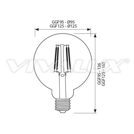Bec LED Glob Vivalux 8W 750lm E27 GGF95 - Img 2