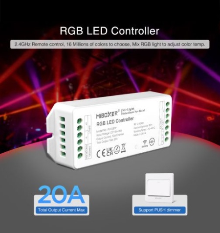 Controler RF MiBoxer RGB 240-480W , 20A, 12-24V - Img 3