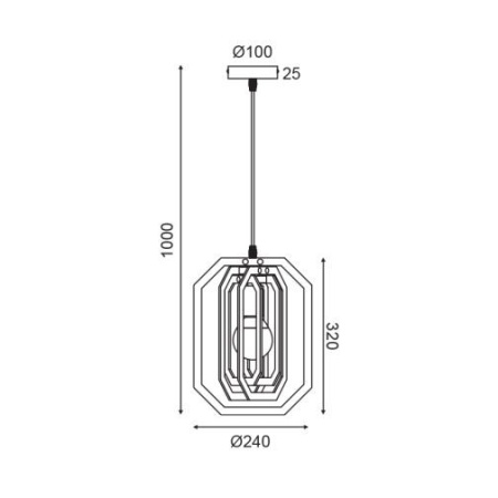 Lampa suspendata ZM391P24WLL 1xE27 - Img 3