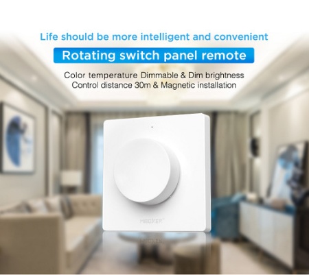 MiBoxer Dimmer Rotativ Monocolor/CCT Perete 1 zonă RF Alb sau Negru - Img 7