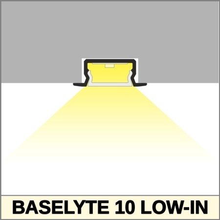 Profil aluminiu încastrat BASELYTE-10 LOW-IN, alb, lungime 2m - Img 4
