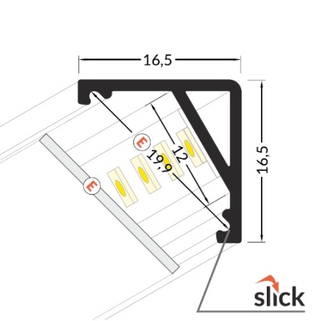 Profil LED de colț CABI 12, aluminiu anodizat, lungime 2m - Img 3