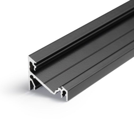 Profil LED de colț CORNER 14, negru, lungime 2m