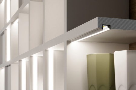 Profil LED încastrat DIAGONAL 10, aluminiu neanodizat, lungime 2m - Img 5