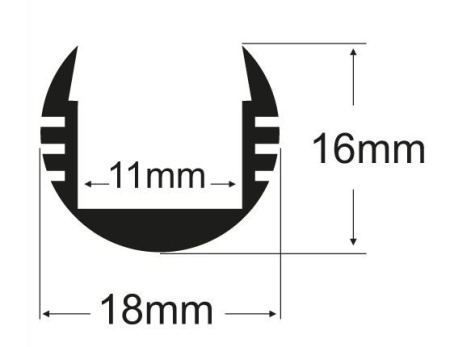 Profil LED rotund tip A203, pentru montaj aparent, lungime 2m - Img 2