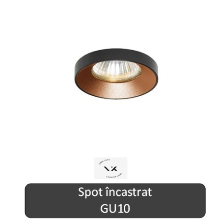 VK Light Spot rotund IKON V2 1XGU10 negru-bronz sau negru-auriu IP20 aluminiu