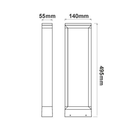 Aca Lighting RIPI 8W IP65 3000K Alb-Cald 495 mm - Img 3