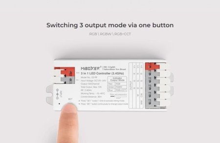 Controler MiBoxer 3 în 1 RGB/RGBW/RGB+CCT RF, 12A, 12-24V - Img 3