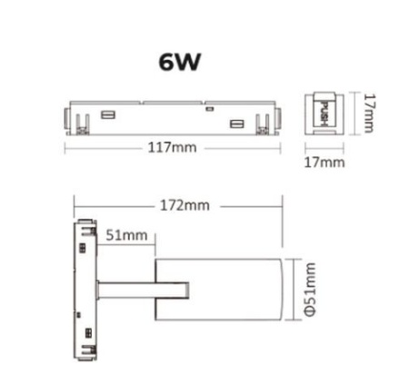 MIBOXER Proiector șină magnetică Zigbee + RF Dimabil 6W CCT Negru - Img 5