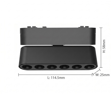 OMNILED GRIDR Proiector pliabil șina magnetică ultra slim XT 6W 3000K Negru - Img 3