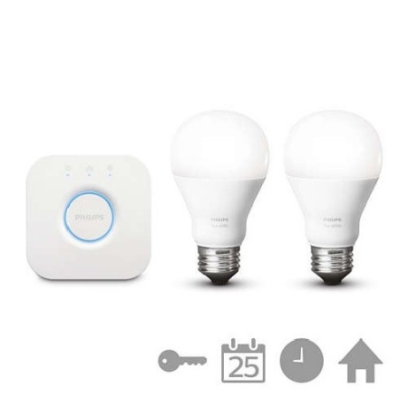 Philips - Set becuri HUE Starter Kit 9.5W alb-cald A60 E27 (2 becuri + 1 bridge) - Img 4