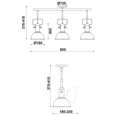 CORP SUSPENDAT ACA LIGHTING EG167073CB METAL NEGRU E27