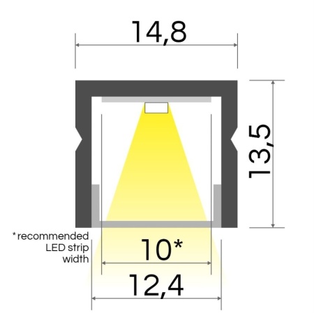 Profil aluminiu aparent BASELYTE-10 HIGH, alb, lungime 2m - Img 2