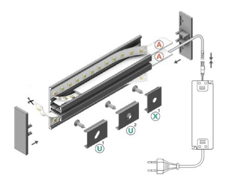 Profil LED aparent BACK 10, negru, lungime 2m - Img 2