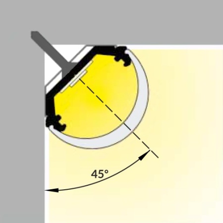 Profil LED de colț QUARTER 10, aluminiu anodizat, lungime 2m - Img 4