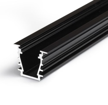 Profil LED încastrat DEEP 10, negru, lungime 2m