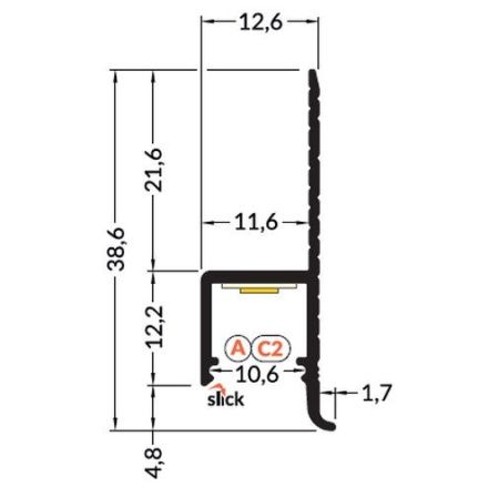 Profil LED încastrat OMNI 10, aluminiu anodizat, lungime 2m - Img 4