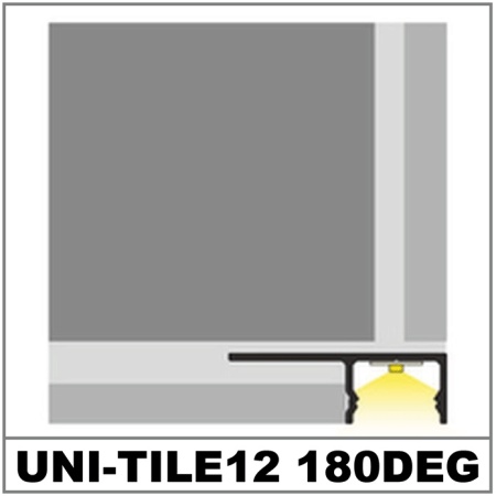 Profil LED încastrat UNI-TILE12 180deg C PLUS, aluminiu anodizat, lungime 2m - Img 3