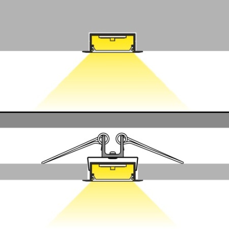 Profil LED încastrat VARIO 30-06, alb, lungime 2m - Img 4