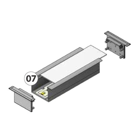 Profil LED încastrat VARIO 30-07, negru, lungime 2m - Img 4