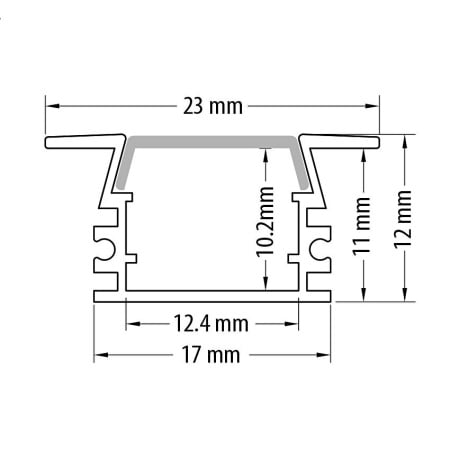 Profil LED tip A206, pentru montaj incastrat, lungime 2m - Img 2