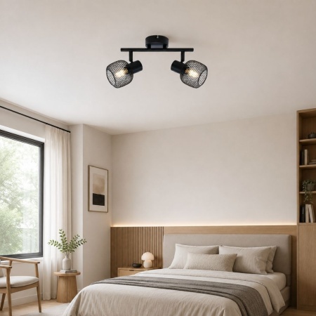 Spot orientabil VIVALUX ELINOR SP958-2L, 2 x E14, Max 2x25W, Negru - Img 4