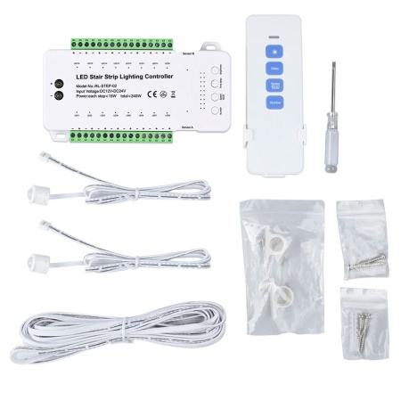 Controler Smart Iluminat Scări 16 Trepte cu telecomandă și 2 senzori - Img 2