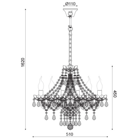 CORP SUSPENDAT ACA LIGHTING BLK80416PCG METAL AURIU TRANSPARENT E14