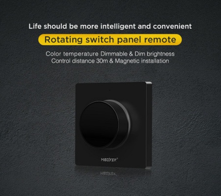 MiBoxer Dimmer Rotativ Monocolor/CCT Perete 1 zonă RF Alb sau Negru - Img 2