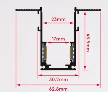 MiBoxer Șină Magnetică Încastrată Trimless 48V 2 metri - Img 3