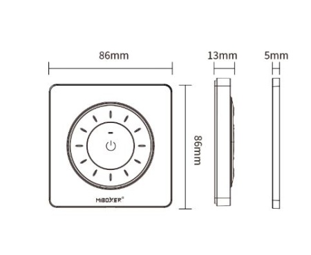 MiBoxer Telecomandă rotundă K3P Monocolor/CCT Perete 1 zonă RF Alb sau Negru - Img 4