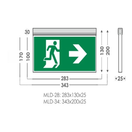 MLD-28D/w - Corp de iluminat de urgenta cu LED, autonomie 180 min - Img 2