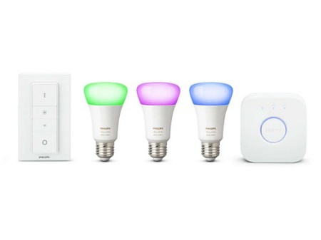 Philips - Set becuri HUE RGB 10W A60 E27 (3 becuri + 1 bridge + 1 dimmer) - Img 3