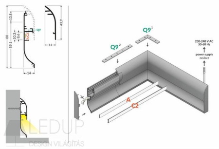Profil aluminiu plintă Skirt10, Aluminiu anodizat, lungime 2m - Img 4