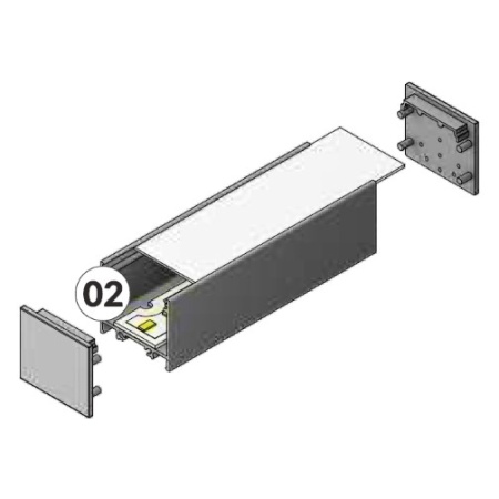 Profil LED aparent VARIO 30-02, aluminiu anodizat, lungime 2m - Img 4