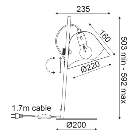 CORP ILUMINAT ACA LIGHTING GN461TWW METAL ALB LEMN NATUR E27