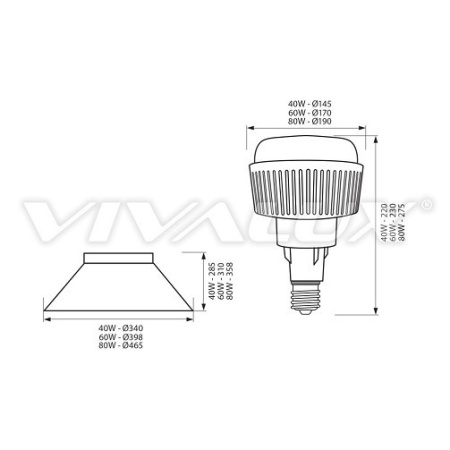 Vivalux AJAX LED 40W E27 4000K ( Alb-Neutru ) - Img 2