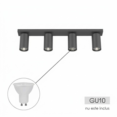 VIVALUX Spot Rotund reglabil SP711 4XGU10 alb sau negru - Img 5