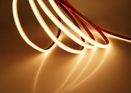 Bandă LED flexibilă de saună Premium COB 10W/m 320led/m CRI90 24V, IP67,rolă 5m - Img 2