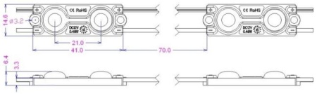 Modul LED 0.48W SMD5050 12Vdc IP65, alb-rece - Img 2