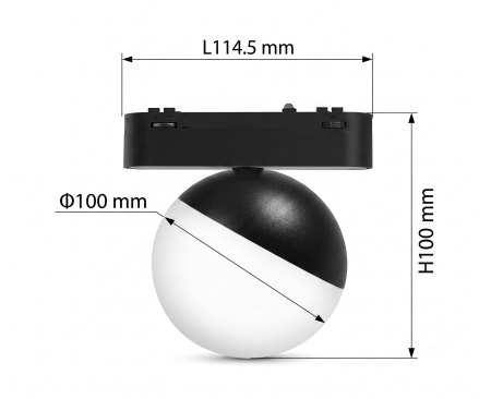 OMNILED GLOB Proiector șina magnetică ultra slim XT 10W 3000K Negru - Img 2