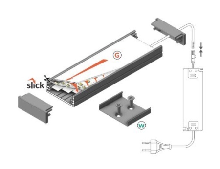 Profil LED aparent WIDE 24, alb, lungime 2m - Img 2