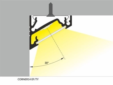 Profil LED de colț CORNER 14, alb, lungime 2m - Img 3