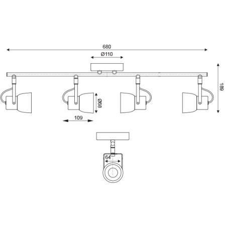 CORP ILUMINAT ACA LIGHTING MC171154 BETON METAL GRI GU10