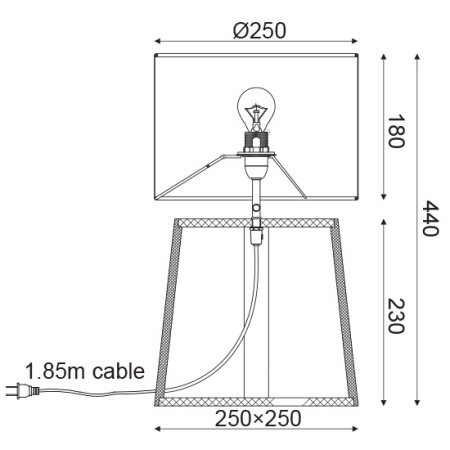 CORP ILUMINAT ACA LIGHTING GN10451TWW METAL CROM LEMN NATUR TEXTIL ALB E14